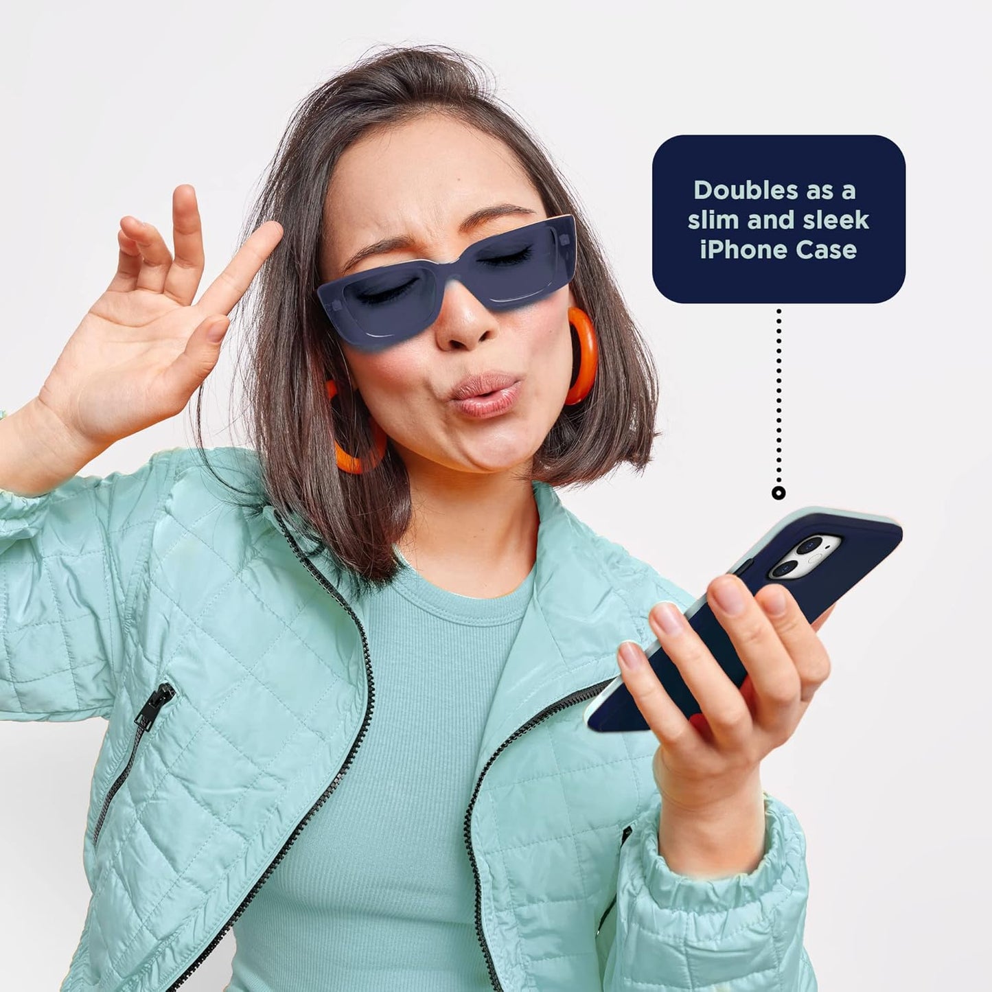 Battery Charging Case for Iphone 11 – Detachable & Magnetic Smart Charger Case for Apple Wireless Charging – Protective Portable Rechargeable Charging Cover Compatible with Iphone - Navy Mint