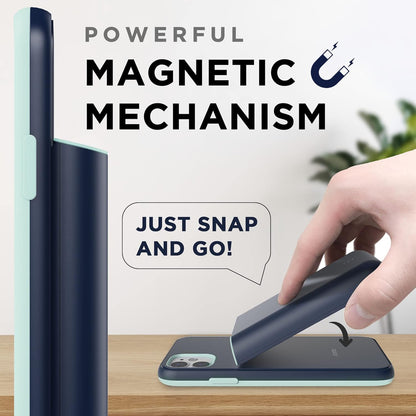 Battery Charging Case for Iphone 11 – Detachable & Magnetic Smart Charger Case for Apple Wireless Charging – Protective Portable Rechargeable Charging Cover Compatible with Iphone - Navy Mint